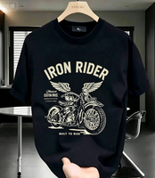 T-shirt d'été ample pour homme en coton à fibres longues, respirant, à manches courtes, imprimé dessin animé, style streetwear