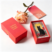 Jeu de cartes de tarot en feuille d'or, 78 cartes avec guide en anglais, coffret cadeau inclus, vente en gros et logo personnalisé