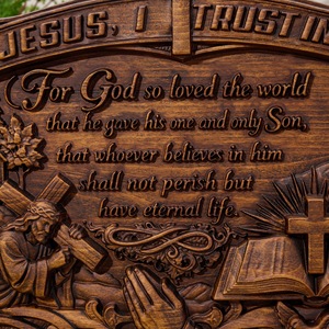 Placa de Madera con Versículo Bíblico Juan 3:16, Decoración Cristiana para Iglesia, Hogar, Sala de Oración, Regalo - Product Image 5