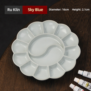 <span class=keywords><strong>Palette</strong></span> de <span class=keywords><strong>peinture</strong></span> professionnelle Xin Bowen-Design fleur de prunier en céramique adapté aux peintures à l'aquarelle et à la <span class=keywords><strong>gouache</strong></span> - Product Image 5