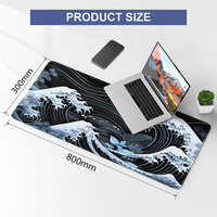 Anime Japanese Sea Wave Large Style Tapis de souris de jeu étendu Kanagawa Base en caoutchouc antidérapante Tapis de souris XXL pour ordinateur de bureau