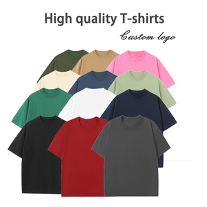 T-shirt de haute qualité 230GSM pour hommes et femmes, taille extra-large 100% coton couleur unie T-shirt vierge sur mesure - Product Image 2