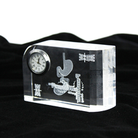 Vente flash - Cadeaux de décoration pour le bureau à domicile, cadeaux de mariage ou de fête, souvenirs, horloge en verre de cristal exquis à coins arrondis