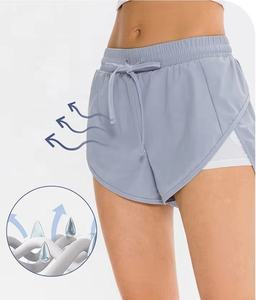 New 2 in 1 Solid High Waist Fitness Sports <b>Shorts</b> for <b>Women</b>-Running Gym <b>Shorts</b> - Product Image 2
