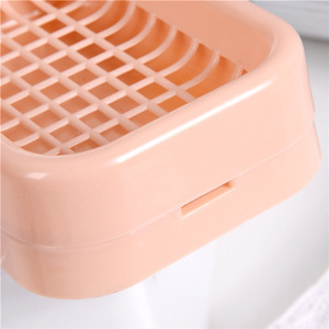 Double-layer grid soap dish, drainable mesh plastic soap dish, portable double-compartment travel soap dish wholesale. - Product Image 4