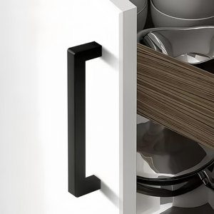 Armoire armoire placard porte carré longues poignées meubles classiques cuisine noir moderne matériel de cuisine 200 20-30 jours - Product Image 1