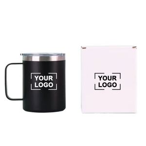 Factory Custom 12Oz Stainless Steel <b>Double</b> <b>Wall</b> Insulated Thermal Camping 14 Oz Travel Coffee Mug With Handle Engrave Logo - Product Image 1