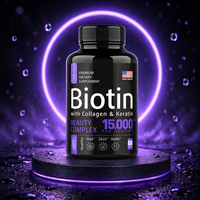 Capsules de biotine et de collagène Biocaro en marque privée, capsules de biotine pour les cheveux, la peau et les ongles, suppléments de biotine