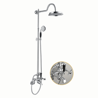 Ensemble de mitigeur de douche mural multifonctionnel en chrome pour douche sur pied