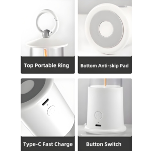 Cắm Trại Ngoài Trời Xách Tay Đèn ABS + PC 2700K Ấm LED Ánh Sáng Không Dây & Có Thể Sạc Lại Loại C Patio Trang Trí Bảng Ánh Sáng - Product Image 3