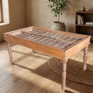 Handmade Solid Wood <b>Dining</b> <b>Table</b> Rectangle <b>Rustic</b> Design Antique Appearance Wooden Legs Home Furniture - Product Image 6