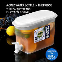 Distributeur de boissons froides 3,5 L avec robinet, pour jus, limonade, eau et thé aux fruits, avec fonction bouilloire, réfrigérant, pour bureau