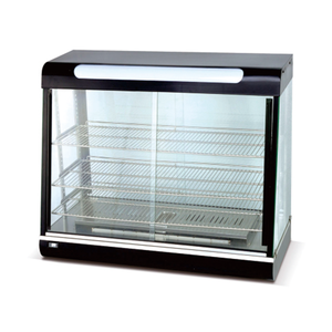 חם מכירה מחמם חשמלי ראווה צבע שחור עקומת זכוכית תצוגת מזון חם ארונות חמים - Product Image 3