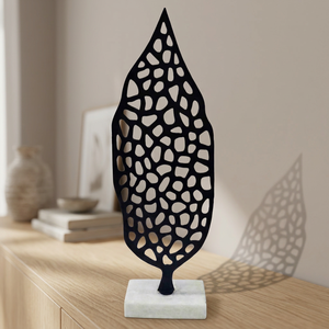 Jaffs Exports New Metal Leaf Sculpture Abstract Geometric Design Handmade Eco-Friendly Artistic Tabletop <b>Decor</b> for Living Room - Product Image 3