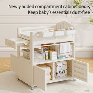 Stazione Cambio Pannolini Tutto-in-Uno, <span class=keywords><strong>Fasciatoio</strong></span> Mobile con Armadietto Portaoggetti per Neonati - Product Image 5