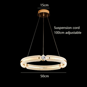 Lustre LED moderne en or, <span class=keywords><strong>luminaire</strong></span> suspendu à 1 anneau, style nordique de luxe, <span class=keywords><strong>luminaire</strong></span> de plafond pour salle à manger, salon, chambre à coucher - Product Image 6