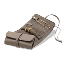 Pochette de voyage en cuir personnalisée pour bijoux, organiseur de voyage élégant pour femme, pochette à boucles d'oreilles, colliers, cadeau de mariage, étui à pendentifs