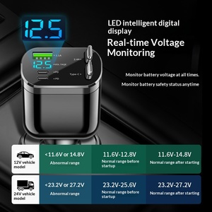 <span class=keywords><strong>Cargador</strong></span> de Coche con Puertos USB-A/Tipo-C, Encendedor de Cigarrillos Telescópico Plegable, Carga Rápida, Pantalla Digital y Cable Plegable - Product Image 4