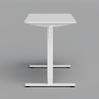 Escritorio Ergonómico PRORIALS con Marco Metálico Resistente, Manivela para Ajustar la Altura, Portavasos, Superficie de Madera, Ahorro de Espacio, Pequeño