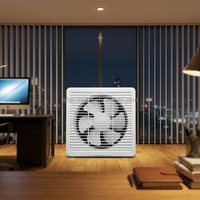 Ventilateur extracteur d'air mural en plastique pour toilettes, ventilateur axial à deux roulements à billes, 8 pouces, avec volet, pour salle de bain, 220V, à bouton