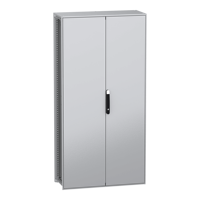 NSYSFN2010402DP Armoire de sol à 2 portes, acier galvanisé, IP55, gris, noir, 1000mm x 400mm 2000mm, série PanelSeT SFN