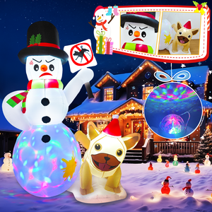 Decoraciones Navideñas Inflables para Jardín OurWarm de 8 Pies, Muñeco de Nieve y Perro para Navidad, Venta al por Mayor de Fábrica - Product Image 3