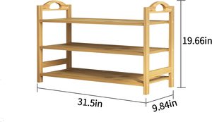 Scarpiera in Bambù a 3 Ripiani, Organizzatore per Ingresso, Prodotti per la Casa, Scaffale per Scarpe, Mobile per Camera da Letto - Product Image 4