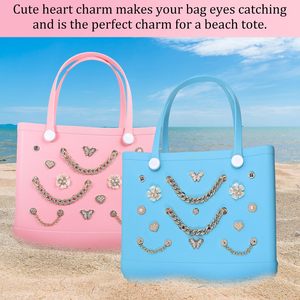 Charms for Bogg Bag Flower Pearls Butterfly Charms for Bogg Bag <b>Accessories</b> Charms for Simply Southern Rubber <b>Beach</b> Bag Tote - Product Image 2