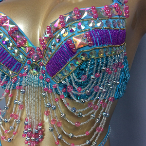 Nuovi Costumi da Danza del Ventre per Donna, Top con Perline e Paillettes per Danza del Ventre - Product Image 1
