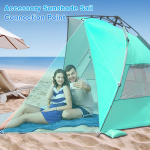 Piso extensible de instalación instantánea con 3 toldos de ventilación, tienda de campaña impermeable para la playa, protección UV, tienda de campaña para exteriores - Product Image 5