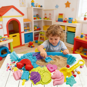 Kit de rentrée scolaire en gros, cadeaux de Noël et d'anniversaire, bac sensoriel <span class=keywords><strong>licorne</strong></span>, jouets de sable magique avec bac à sable pour tout-petits et filles - Product Image 2