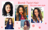 Cheveux à tresser en gros Bomb Twist, extensions de cheveux synthétiques pré-tressées au crochet, dreadlocks volumineuses pour femmes africaines