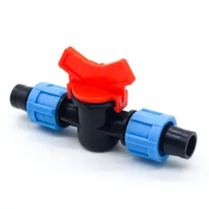 16Mm Platte Druppeltape Fitting Connector Irrigatie Bewatering Plastic Mini Kleppen