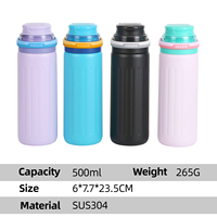 Poignée rétractable Tasse isolée de sport SUS304 de qualité alimentaire Tasses d'eau potable directes de 500ml