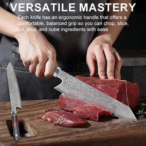 Cuchillo de Chef de cocina de alta calidad de 67 capas 8CR15MOV de acero de Damasco de 8,5 pulgadas con mango de resina octogonal de nido de abeja patrón rosa - Product Image 4