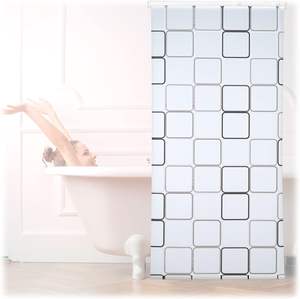 Store à enrouleur de douche carré, hydrofuge, store de bain pour le Fath et la douche Design rétro monté au plafond semi-transparent - Product Image 2