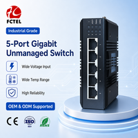 Switch Ethernet industriel non géré 5 ports Gigabit sur rail DIN RJ45 10/100/1000M pour environnements difficiles