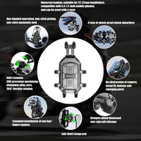 Support de téléphone pour moto Kewig avec amortisseur de vibrations et support de téléphone pour vélo en silicone souple, étanche IP66 et antivol