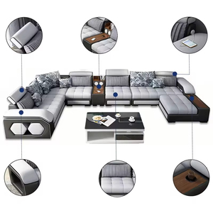 Muebles Modernos para el Hogar, Sofá para Sala de Estar con Almacenamiento, Estructura de Madera Maciza, Diseño de Líneas Rectas para Proyectos Residenciales y Apartamentos - Product Image 5