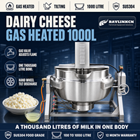 Laiterie Cuve à Double Paroi 1000L Acier Inoxydable 304 Basculement par Volant Couvercle en Option pour Lait Fromage Ébullition