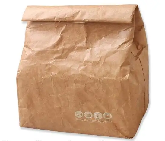 Reusable Insulated Picnic Brown Paper Lunch Bags Retro Lunch Sacks for Adults Work Office   Kids School