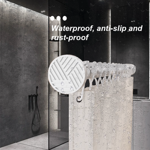 Rail de <span class=keywords><strong>rideau</strong></span> de douche extra fort 244kg 50-80cm sans perçage à installation rapide et réglable pour salle de bain pour cabine de douche - Product Image 3