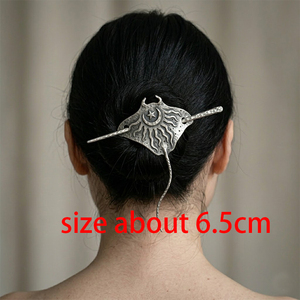 Barrette à cheveux Nœud Ailes d'Ange, Pince à cheveux Fée Coquette, Épingle à cheveux Vintage Plume Gothique Sorcière Pagan Nordique Cottagecore - Product Image 4