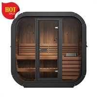 Nouveau design de sauna extérieur en cèdre canadien petit sauna en bois pour une personne avec panneau de contrôle intelligent