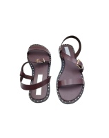 2025 Sandales compensées à bout rond pour femmes noires/marron à la mode Talon de 5mm 100% Fabriqué en Chine-Vente en gros