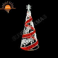 Grand arbre de Noël lumineux à LED RGB avec étoile pour affichage commercial extérieur et événements extérieurs avec synchronisation musicale