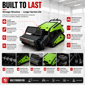 Free shipping 800mm Width High Power Engine Remote Control Lawn Mower Farm Ditching Mowing Combined Machine - Product Image 2