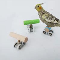 Chaussures de patinage de perroquet de jouet d'oiseau éducatif et article d'entraînement de bâton de support de patins à roulettes