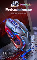 Souris filaire silencieuse G5, six touches, lumineuse, pour jeux, e-sport, accessoires informatiques