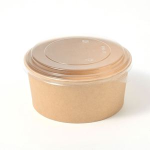 Bol en papier kraft biodégradable Upada avec couvercle, récipient rond jetable pour le camping, compatible micro-ondes, pour salade, riz, nouilles, à emporter - Product Image 4